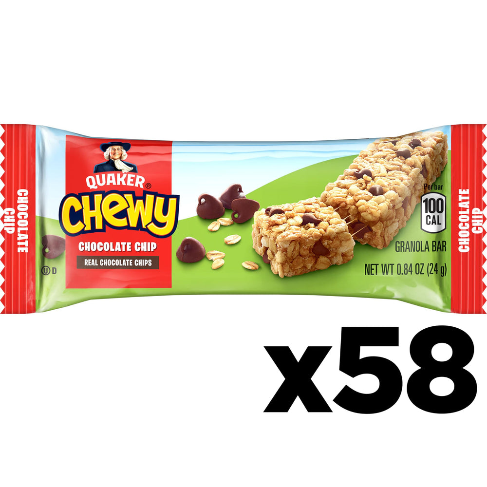 Quaker Chewy Granola Bars Chocolate Chip 100 calories per bar on pack