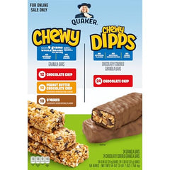 Quaker Chewy Peanut Butter Chocolate Chip bar, satisfying peanut butter crunch.