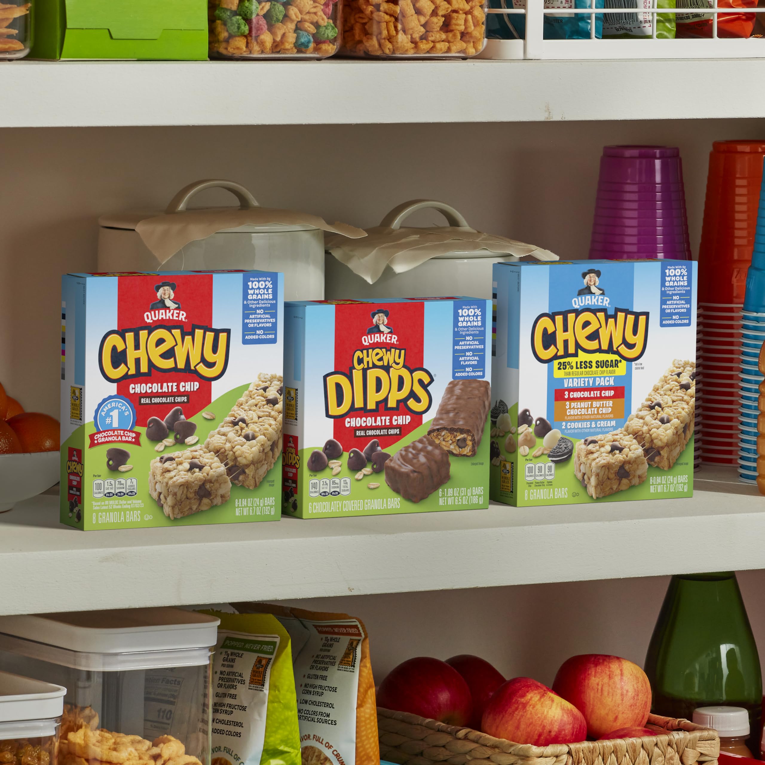 Quaker Chewy Variety Pack image, 58 bars for flexible snacking.