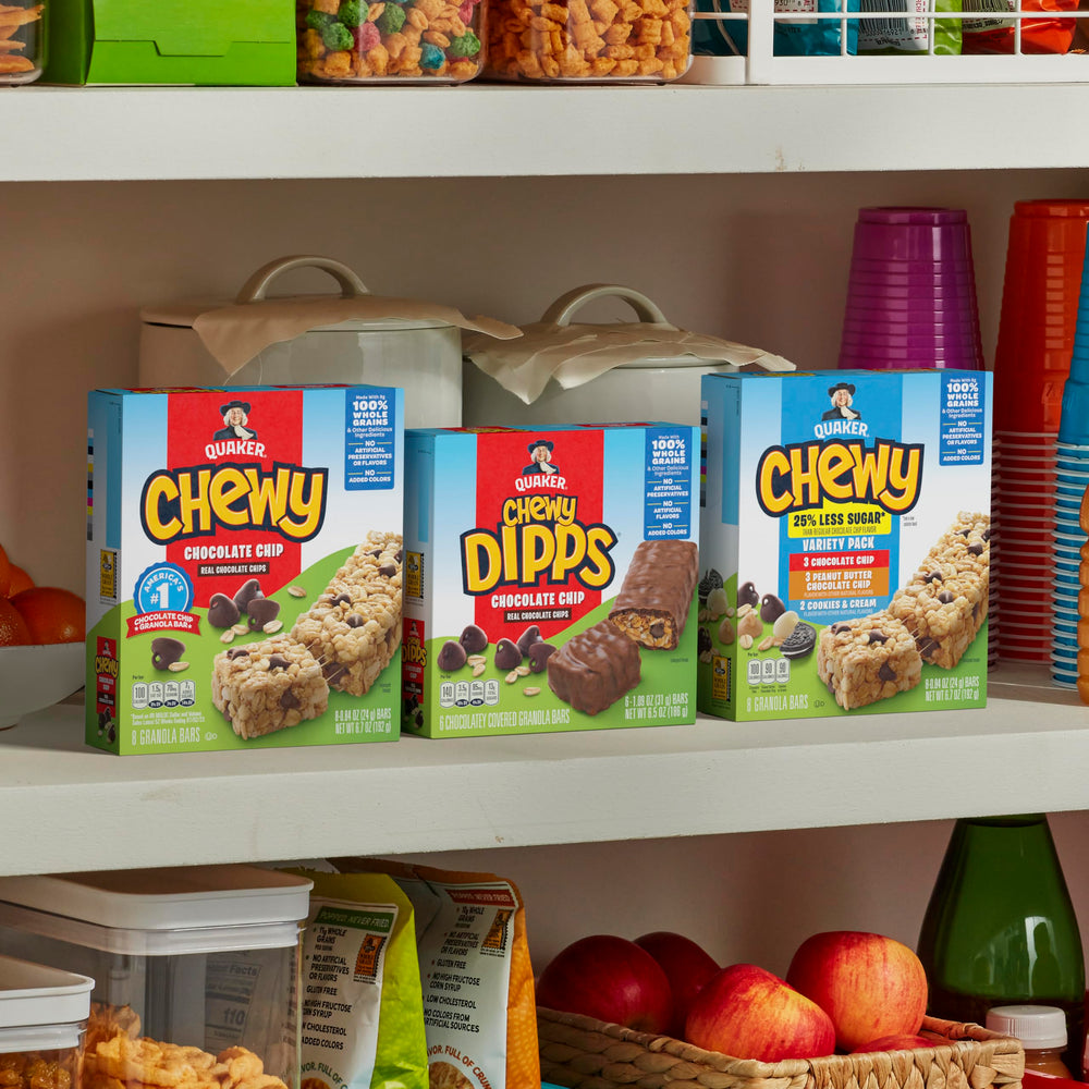 Quaker Chewy Variety Pack image, 58 bars for flexible snacking.