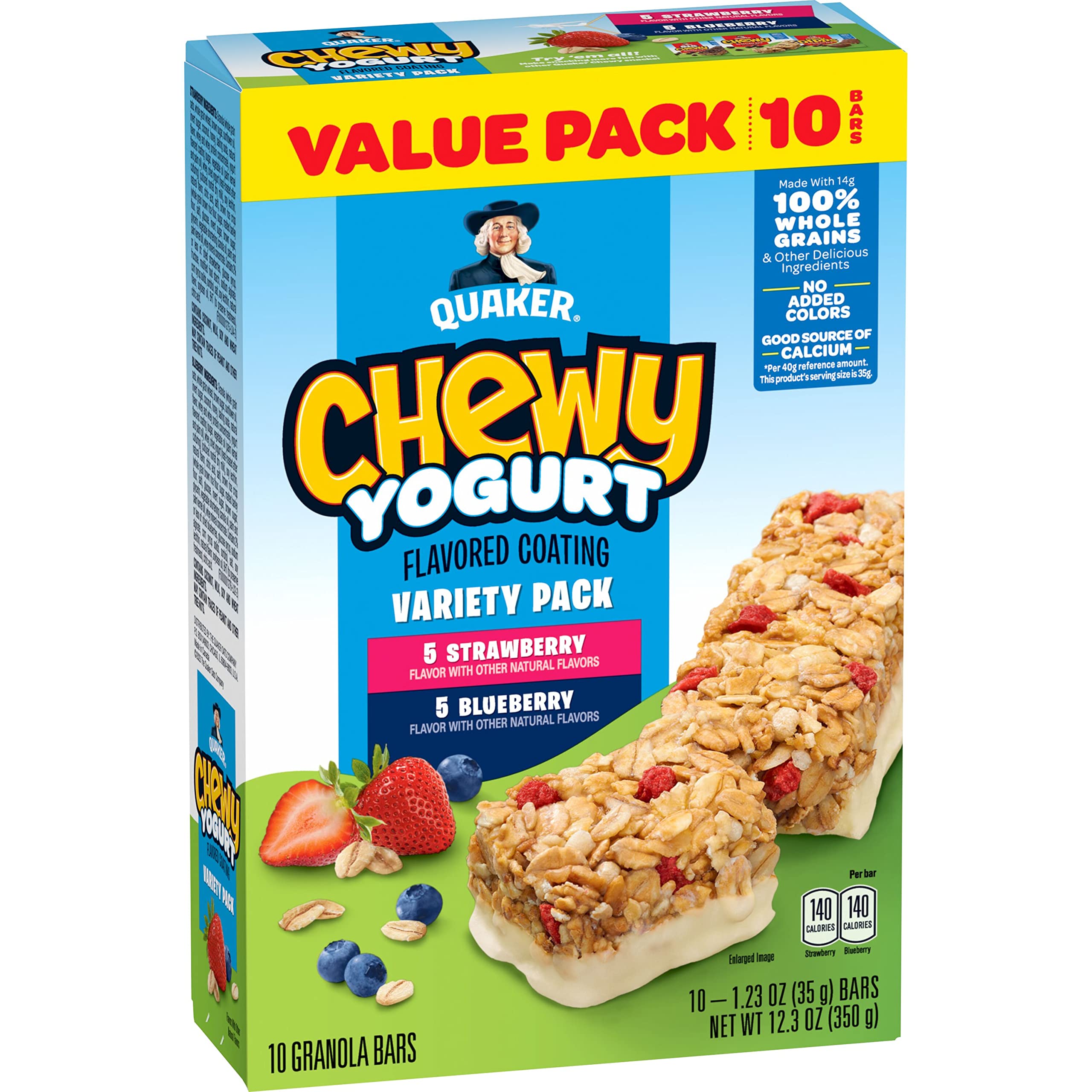 Quaker Chewy Yogurt Bars Variety Pack front view for on-the-go snacking
