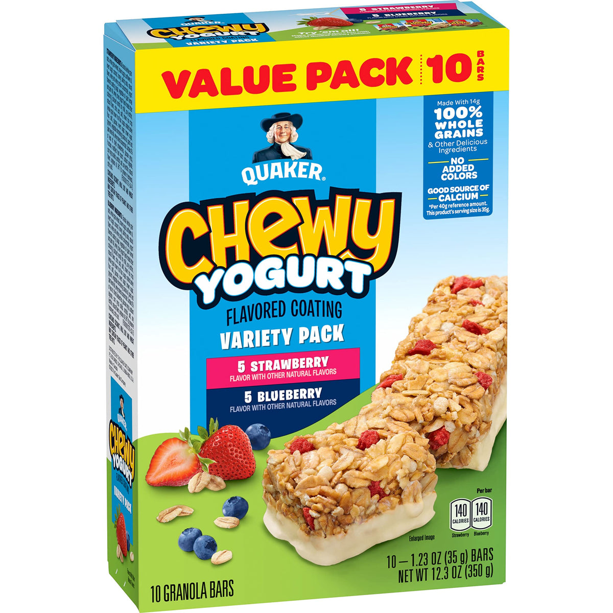 Quaker Chewy Yogurt Bars Variety Pack front view for on-the-go snacking
