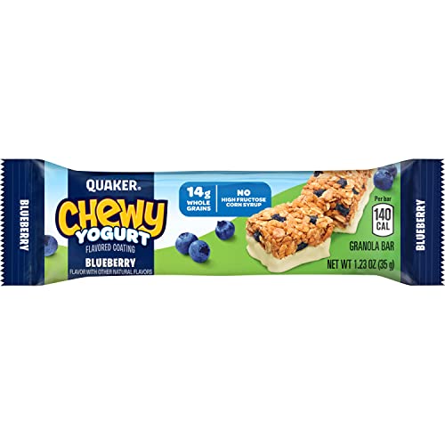 Quaker Chewy Yogurt Bars Variety Pack package display with 10 bars
