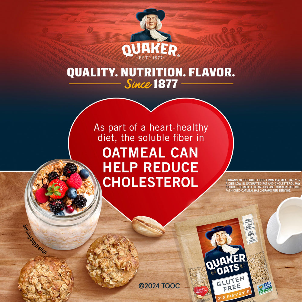 Quaker gluten-free oats non-GMO symbol on packaging
