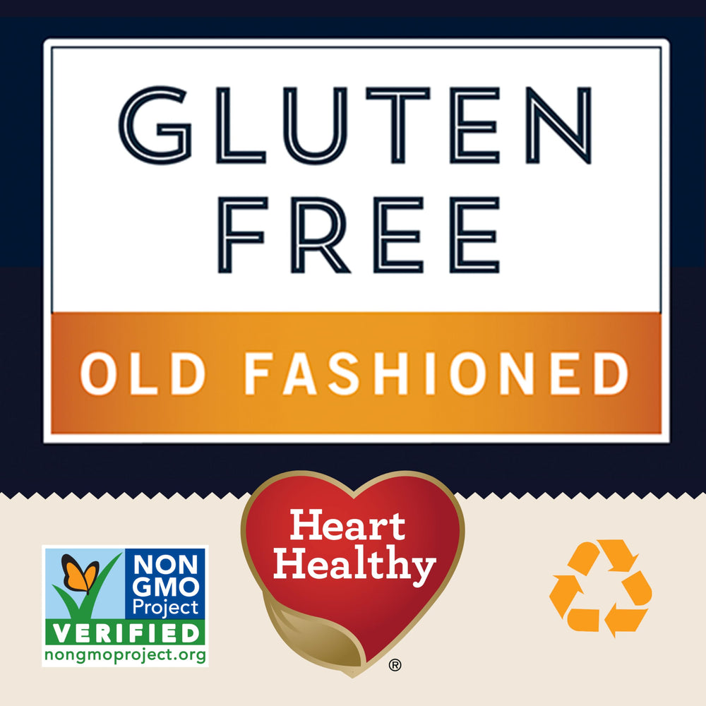 Quaker gluten-free oats sealed bag closeup ensures clean processing