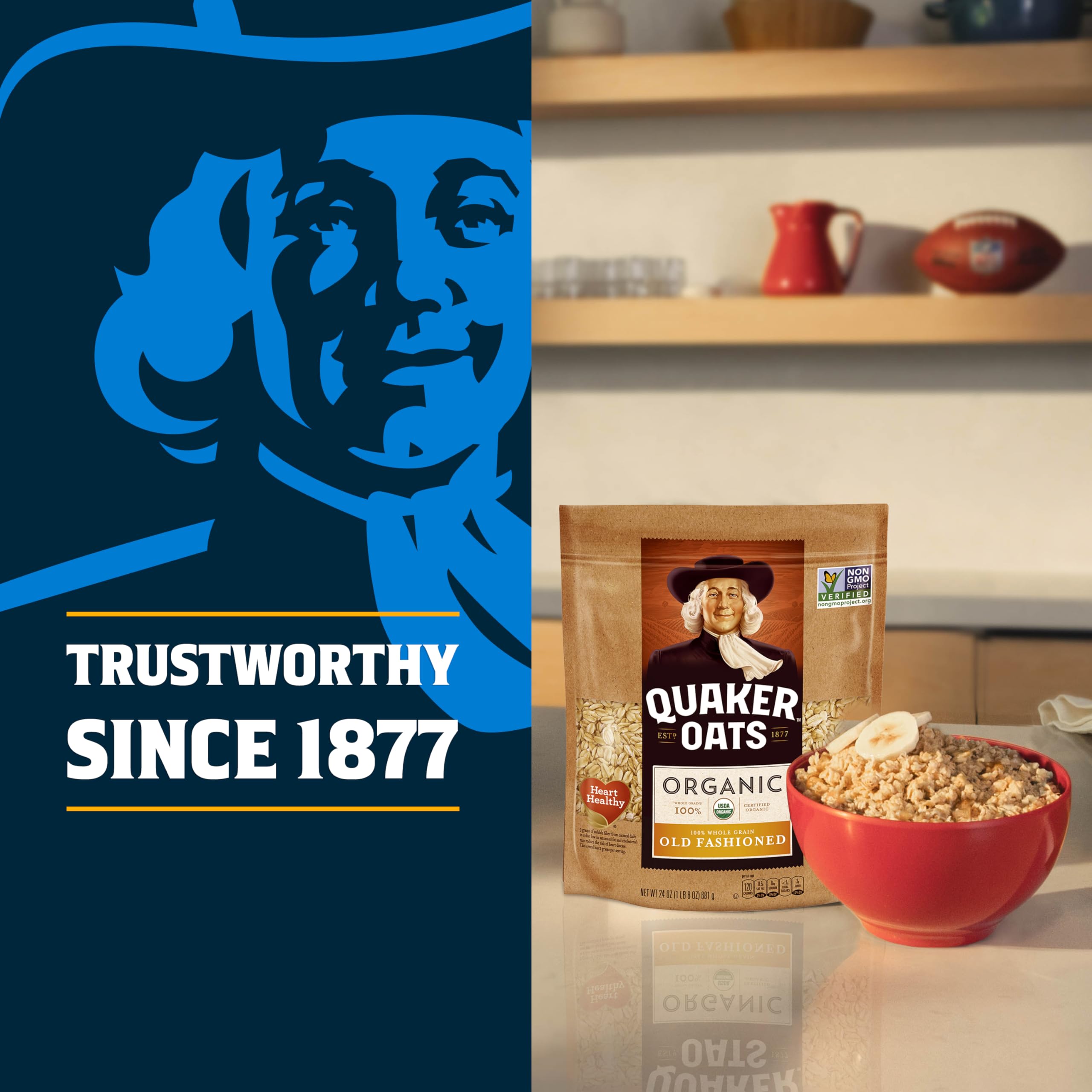 Quaker gluten-free oats whole grains visual highlights fiber-rich base
