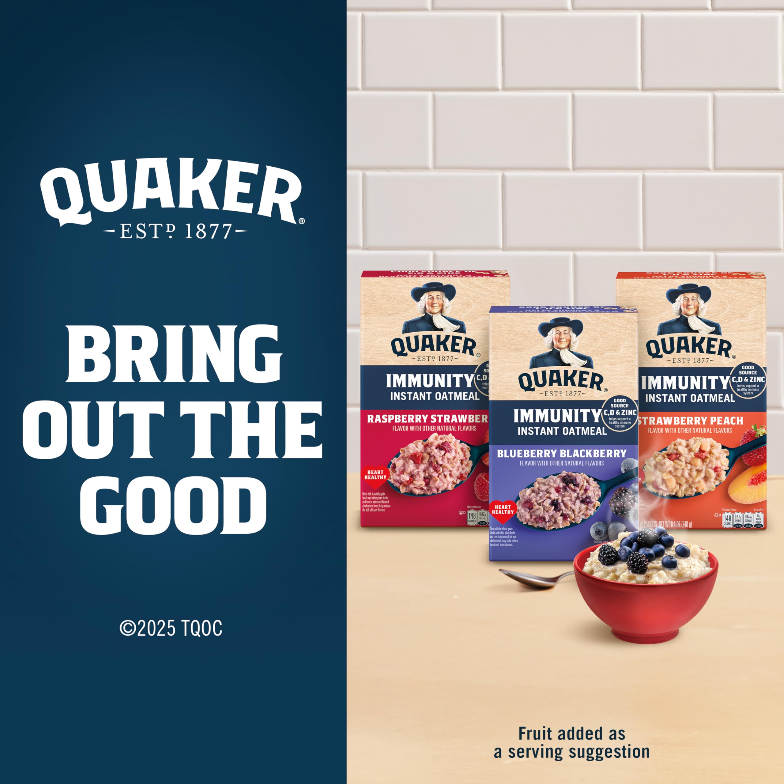 Quaker Immunity Instant Oatmeal shows no artificial flavors or colors from artificial sources.