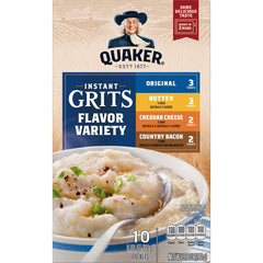 Quaker Instant Grits Country Bacon packet delivers smoky hearty notes