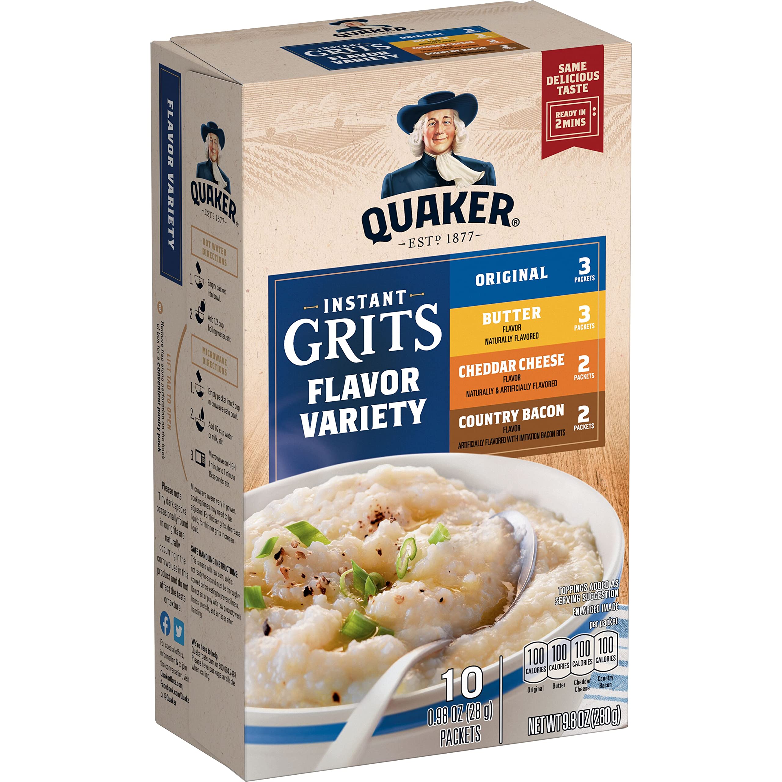 Quaker Instant Grits Original packet for a quick nourishing breakfast