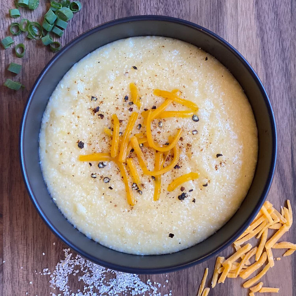 Quaker Instant Grits quick cook routine with hot water and stir