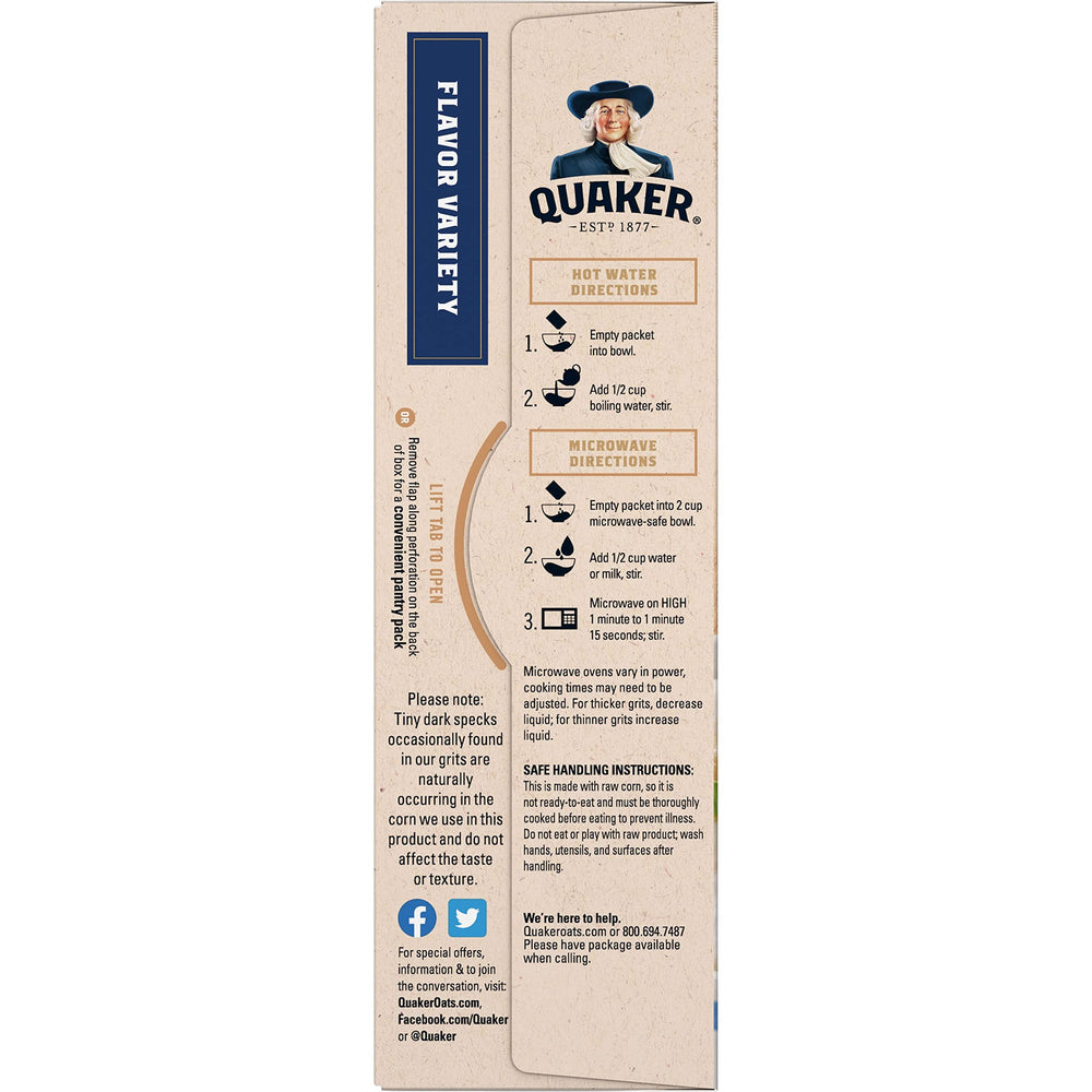 Quaker Instant Grits served in a steaming bowl for a warm start