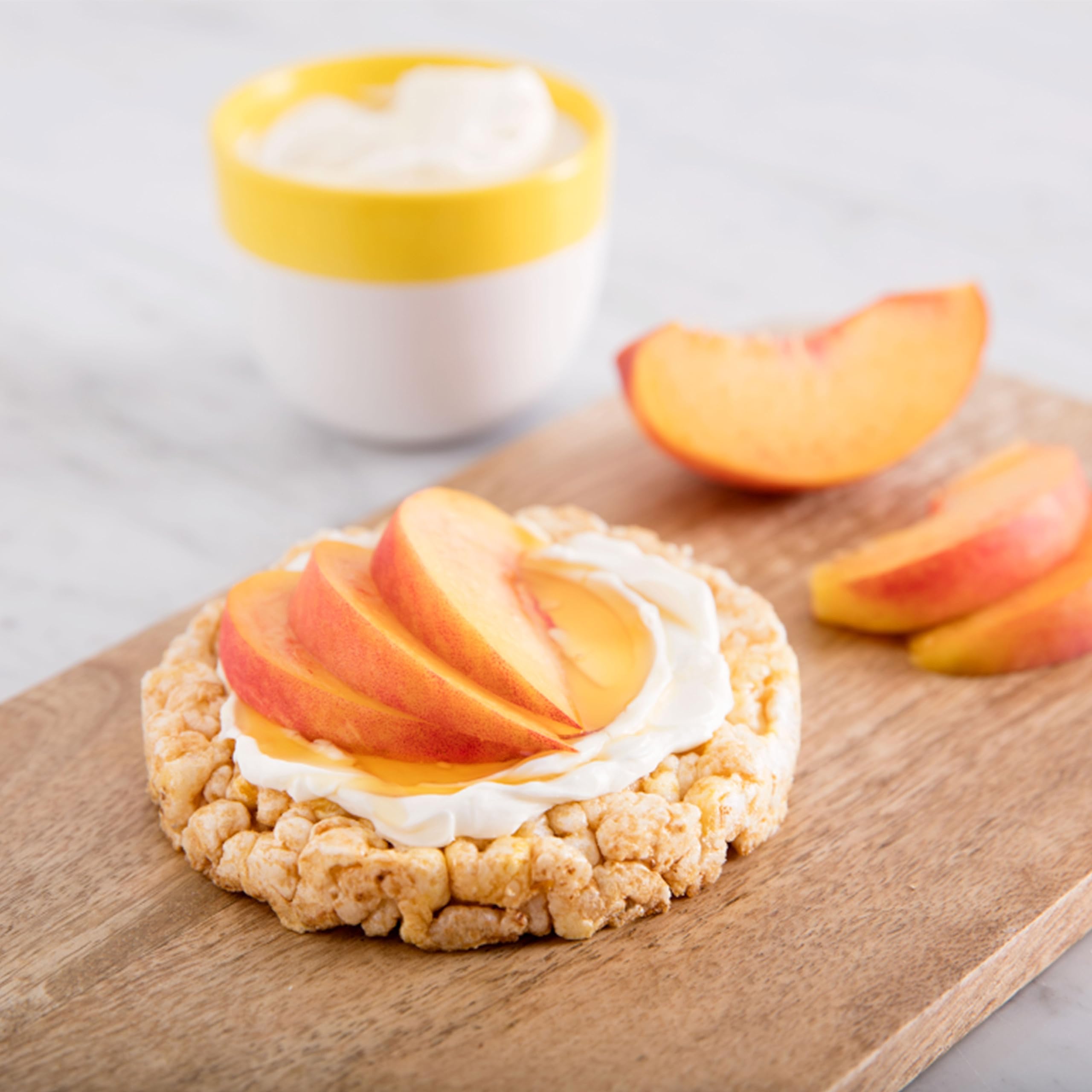 Quaker caramel rice cakes with peanut butter drizzle