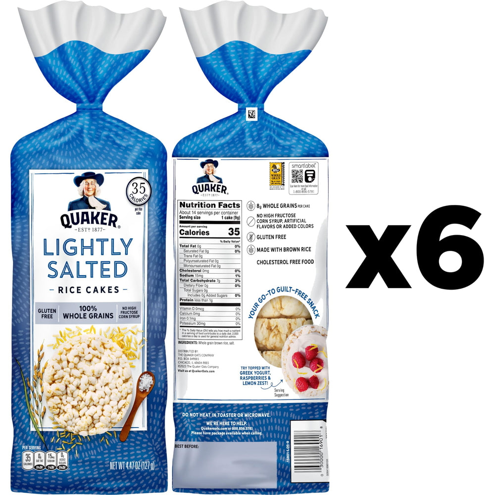 Quaker Large Rice Cakes ready to top with favorite spreads