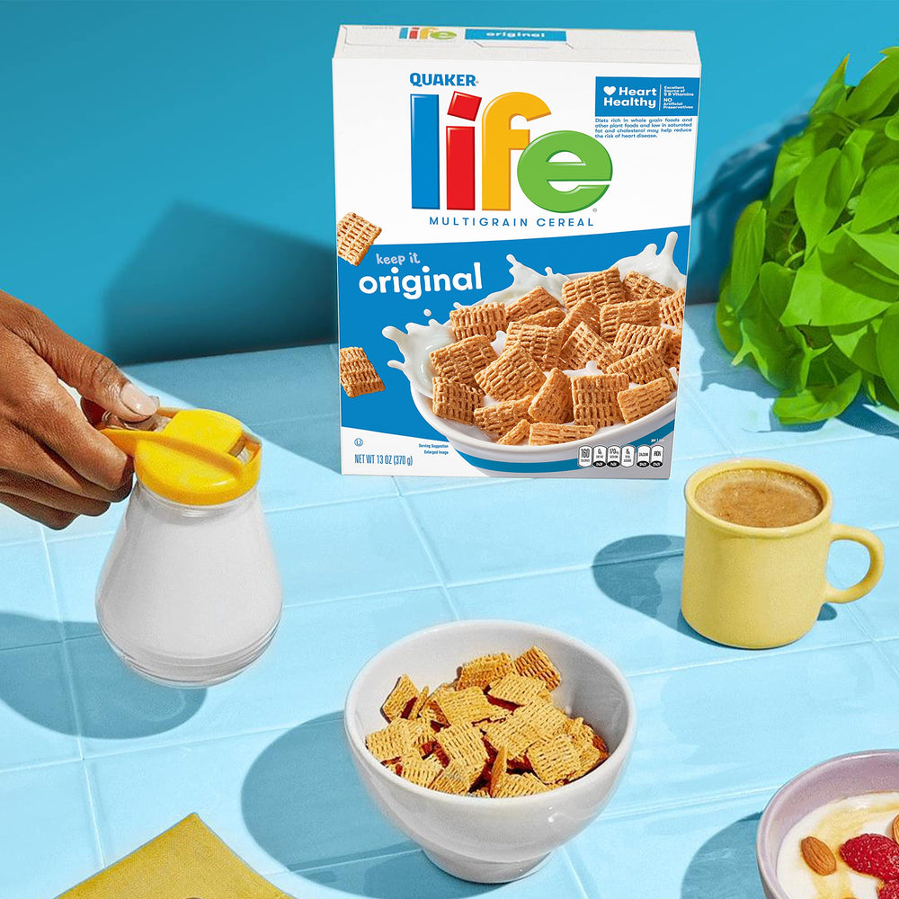 Quaker Life Cereal Original served with fruit for a balanced breakfast