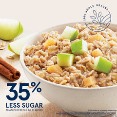 Quaker Lower Sugar Apples & Cinnamon packet, fiber-forward breakfast option