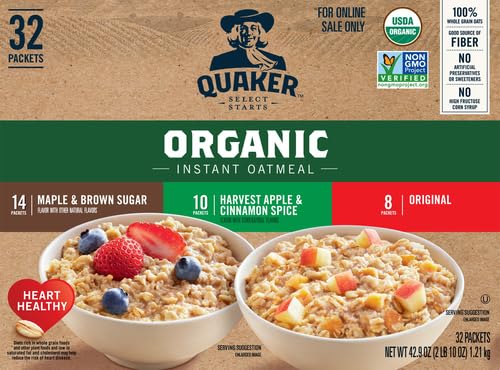Quaker Oatmeal packets Harvest Apple Cinnamon ready to mix for flavor