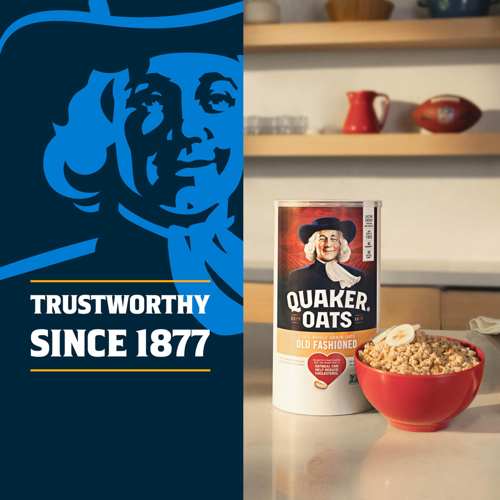 Quaker Old Fashioned Oats used in baking cookies for texture and flavor.