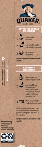 Quaker Organic Regular Oatmeal ready for toppings like nuts or berries.