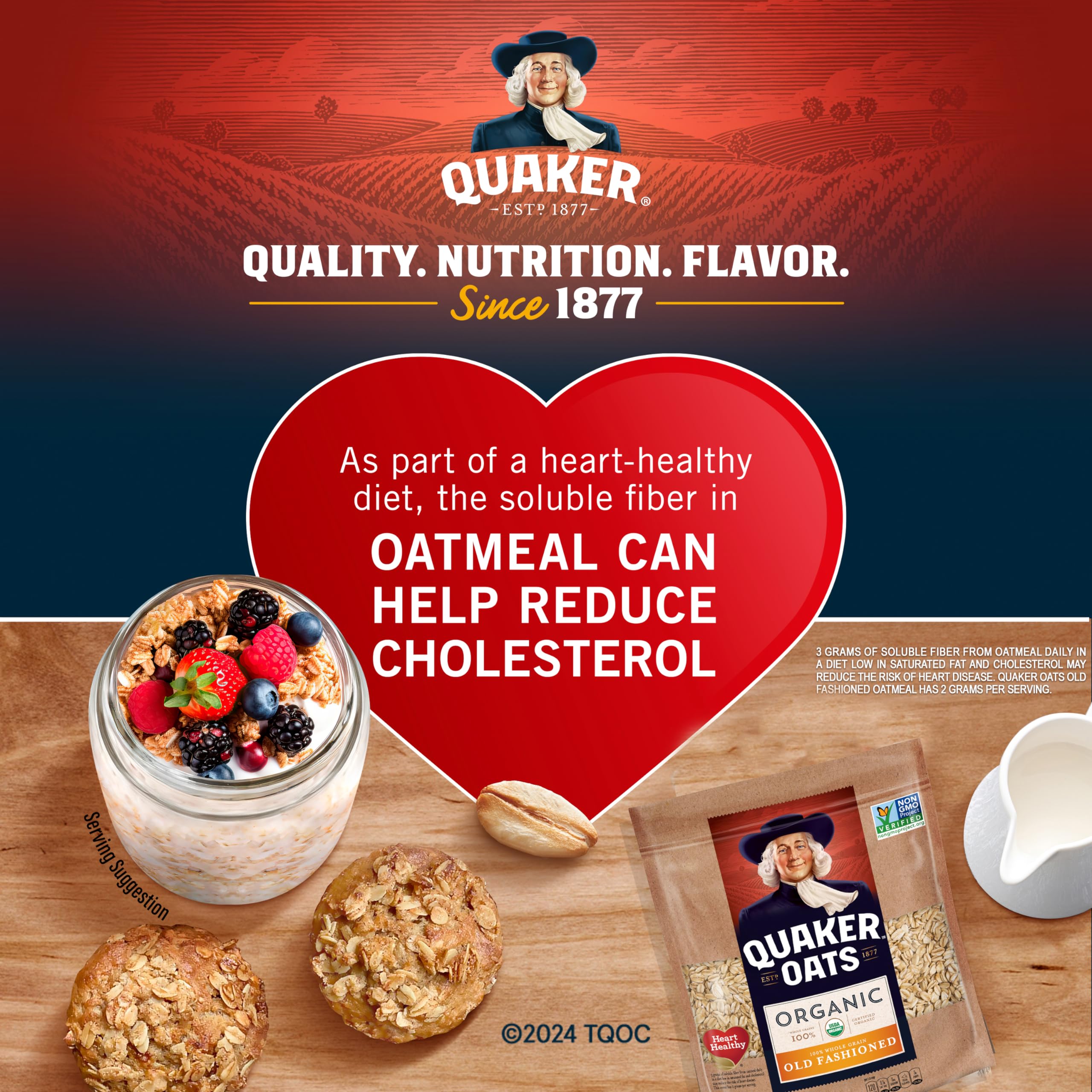 Quaker Oats for overnight oats prep, ideal for busy mornings.