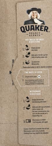 Quaker Packet Close-up Label, quick product details at a glance.