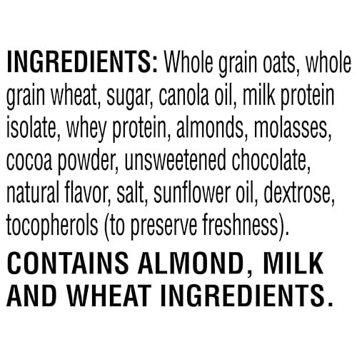 Quaker Protein Granola chocolate close-up showing chunks and crunchy texture