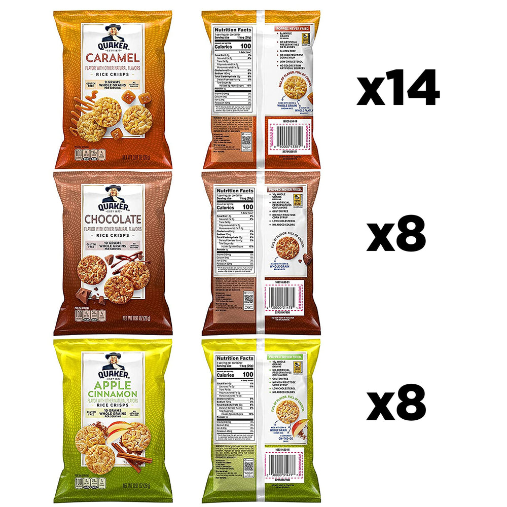 Quaker Rice Crisps Apple Cinnamon bag ready for a lunchbox snack