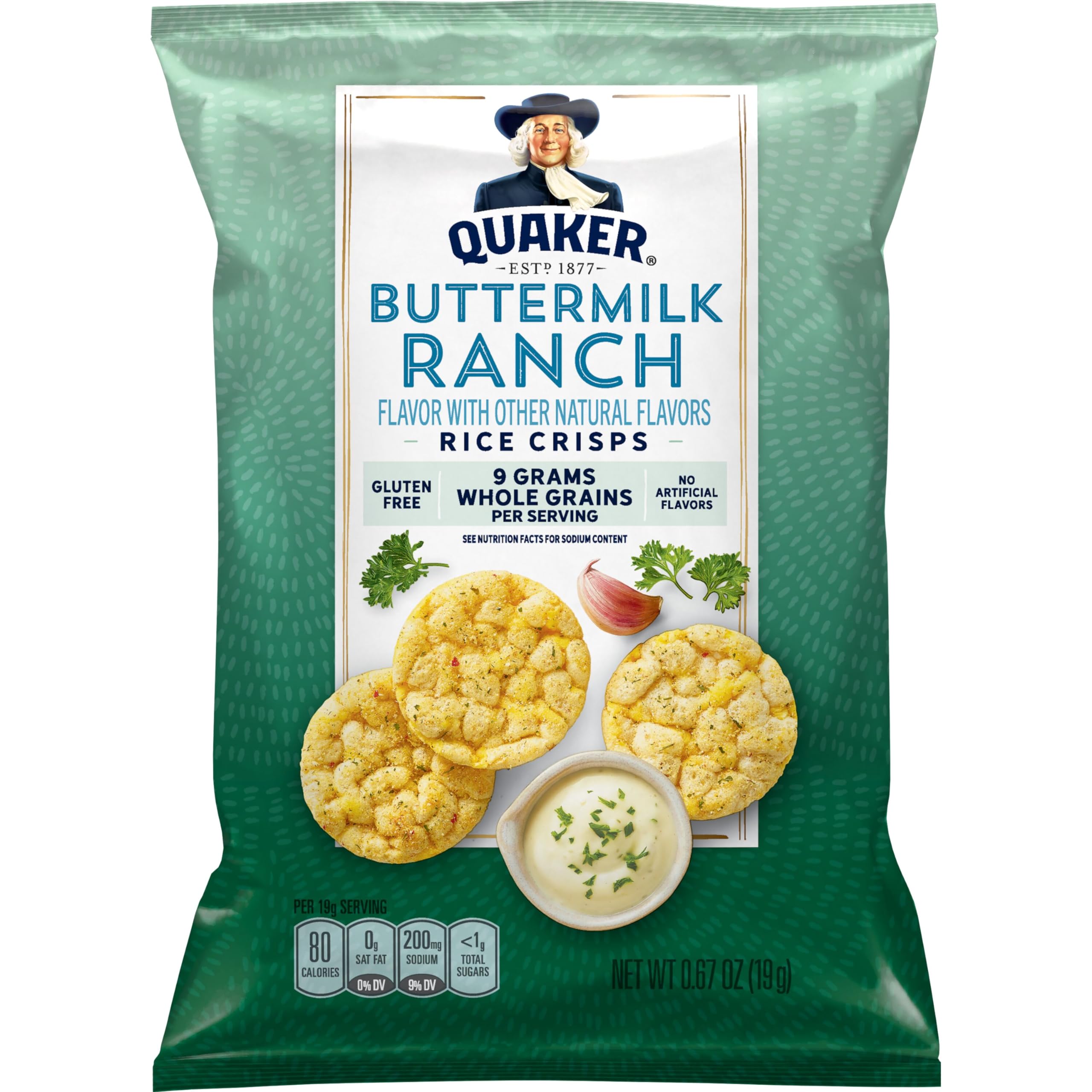 Quaker Rice Crisps made with corn and brown rice wholesome snack