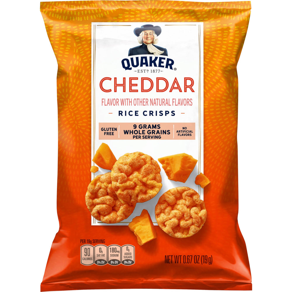 Quaker Rice Crisps popped-not-fried texture delivers light crunch