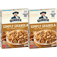 Quaker Simply Granola Honey & Almond two-pack front box view for busy mornings