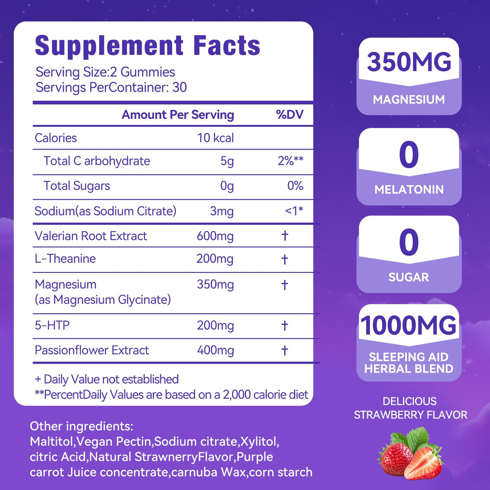 QualiLife L-Theanine and 5-HTP blend gummies, promote focused calm before bed