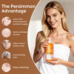 Rich foam from Persimmon Body Wash ready for cleansing.