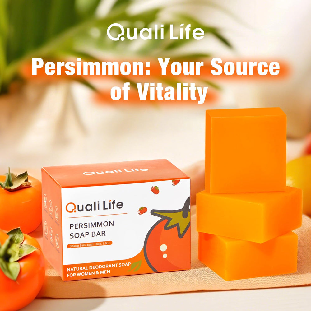 QualiLife persimmon soap bar unisex cleansing for all skin types.