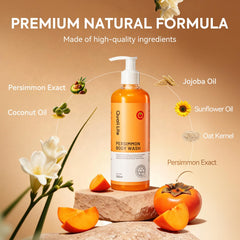 QualiLife Persimmon Body Wash with Tea Tree Oil for cleansing and odor control.