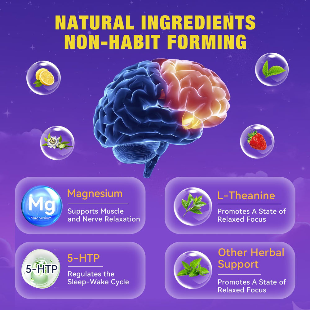 QualiLife sleep gummies ingredient panel, showcasing valerian, magnesium, and herbal blend for calm preparation
