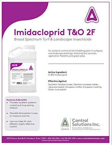 Quali-Pro Imidacloprid T&O 2F label closeup for landscape and golf course use.