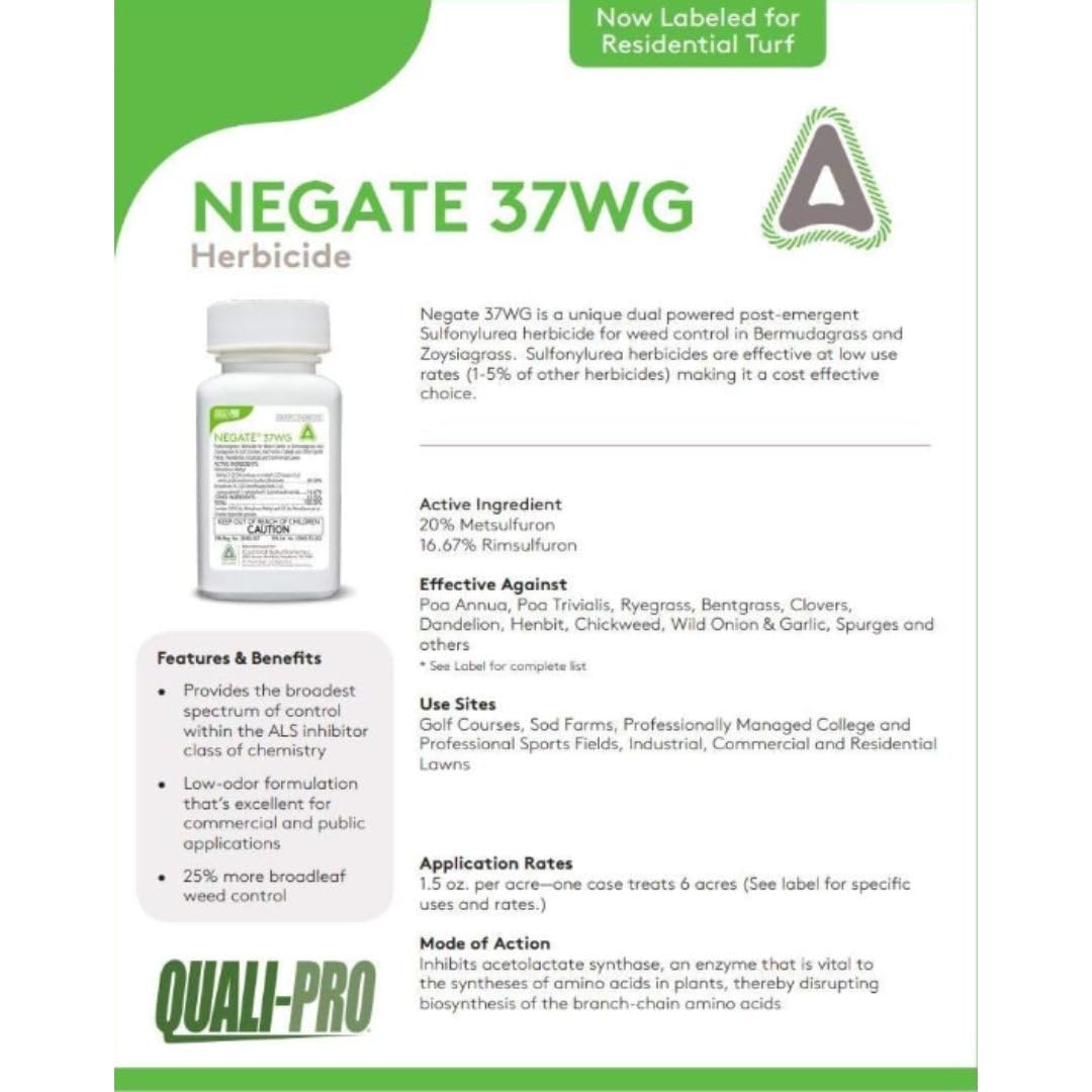 Quali-Pro Negate 37WG bag with granules for golf course weed control