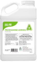 Quali-Pro Prodiamine 65 WDG bottle for crabgrass prevention and broadleaf weed control.