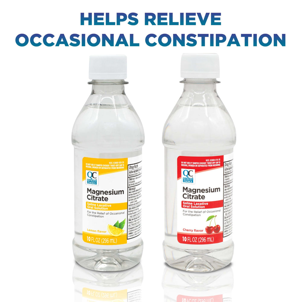 Quality Choice cherry flavor label emphasizes enjoyable taste for relief routines