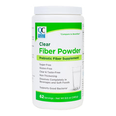 Quality Choice clear prebiotic fiber powder bottle, tasteless and easy to mix for everyday drinks.