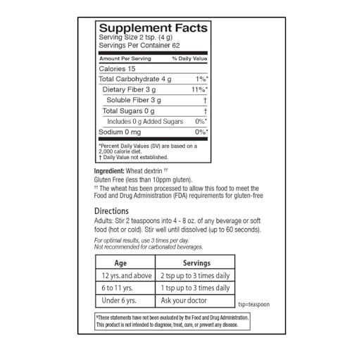 Quality Choice prebiotic fiber powder stirred into liquid, dissolving smoothly.