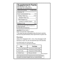 Quality Choice prebiotic fiber powder stirred into liquid, dissolving smoothly.