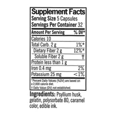 Quality Choice Daily Fiber Capsules pour showcasing soluble fiber intake convenience