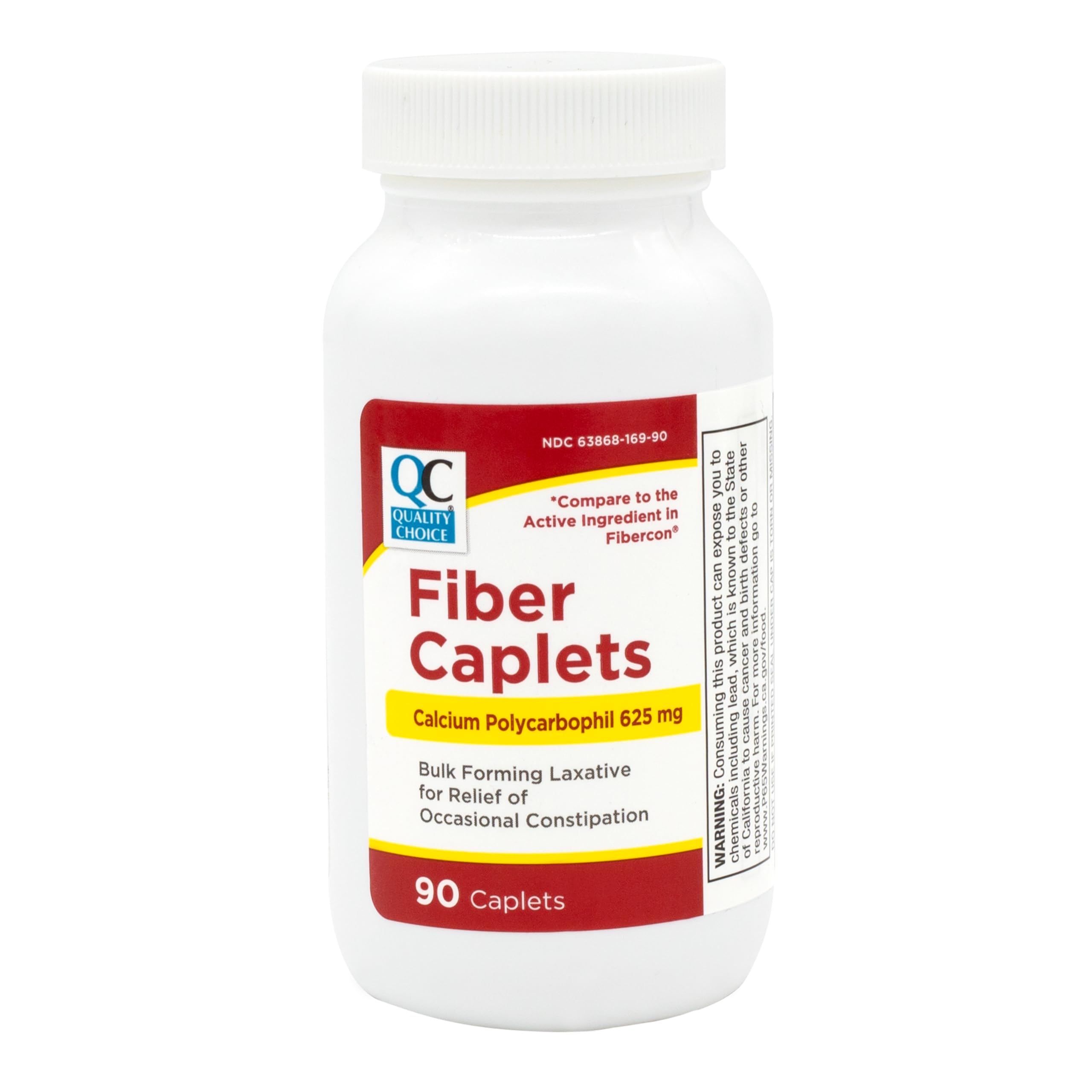 Quality Choice fiber caplets bottle front view for daily fiber support