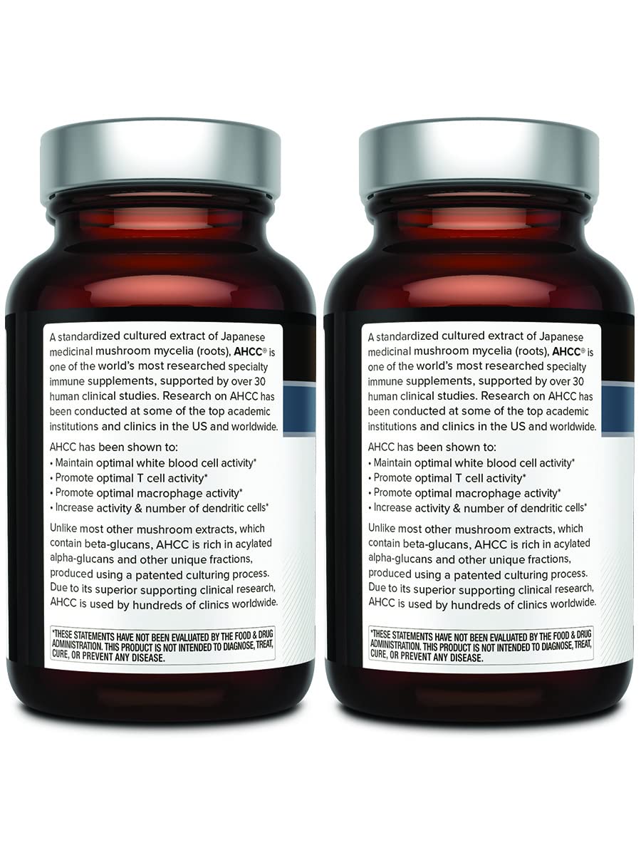 Quality of Life AHCC Kinoko Platinum 750 mg two-bottle pack for convenient supply.