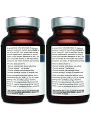 Quality of Life AHCC Kinoko Platinum 750 mg two-bottle pack for convenient supply.