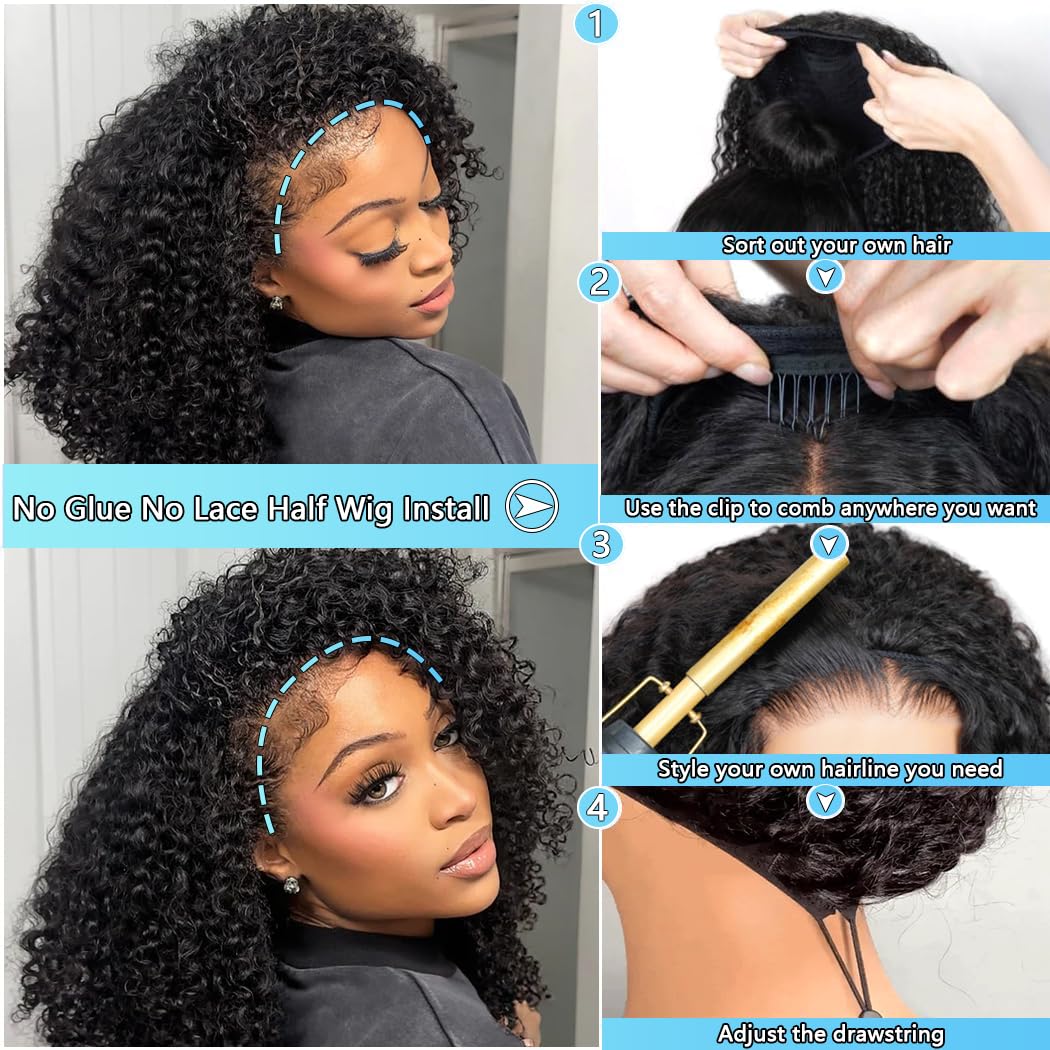 QUANDIAN 10 seconds flip-over wig in use for quick, secure styling without glue