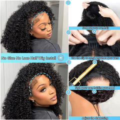 QUANDIAN 10 seconds flip-over wig in use for quick, secure styling without glue