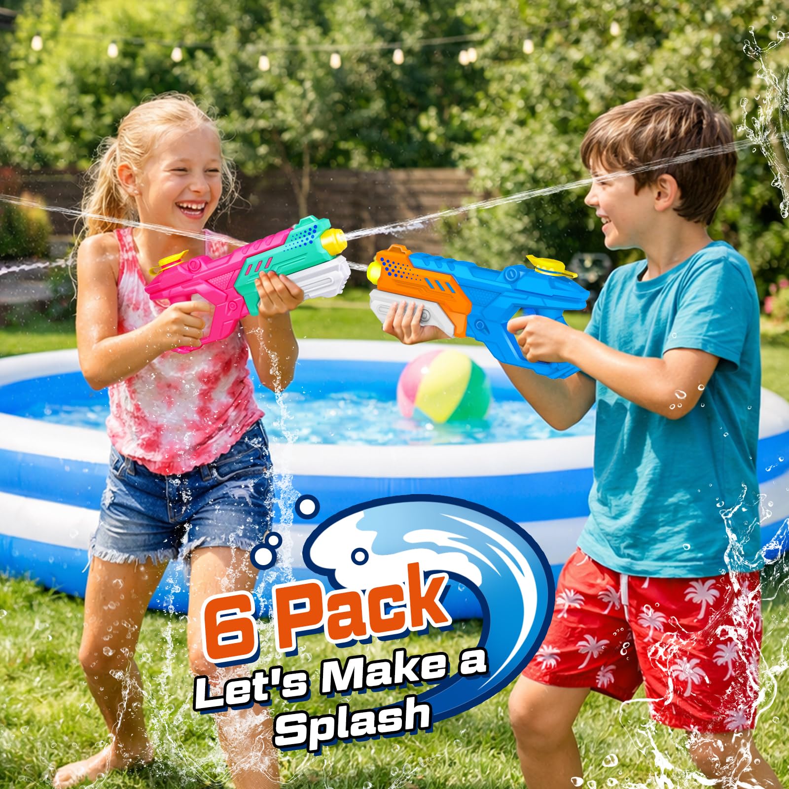 Quanquer gift-ready water gun set for birthdays and holidays.