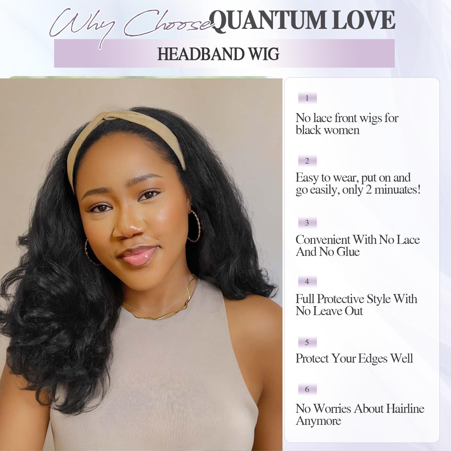 Quantum Love Headband Wig worn for daily styling