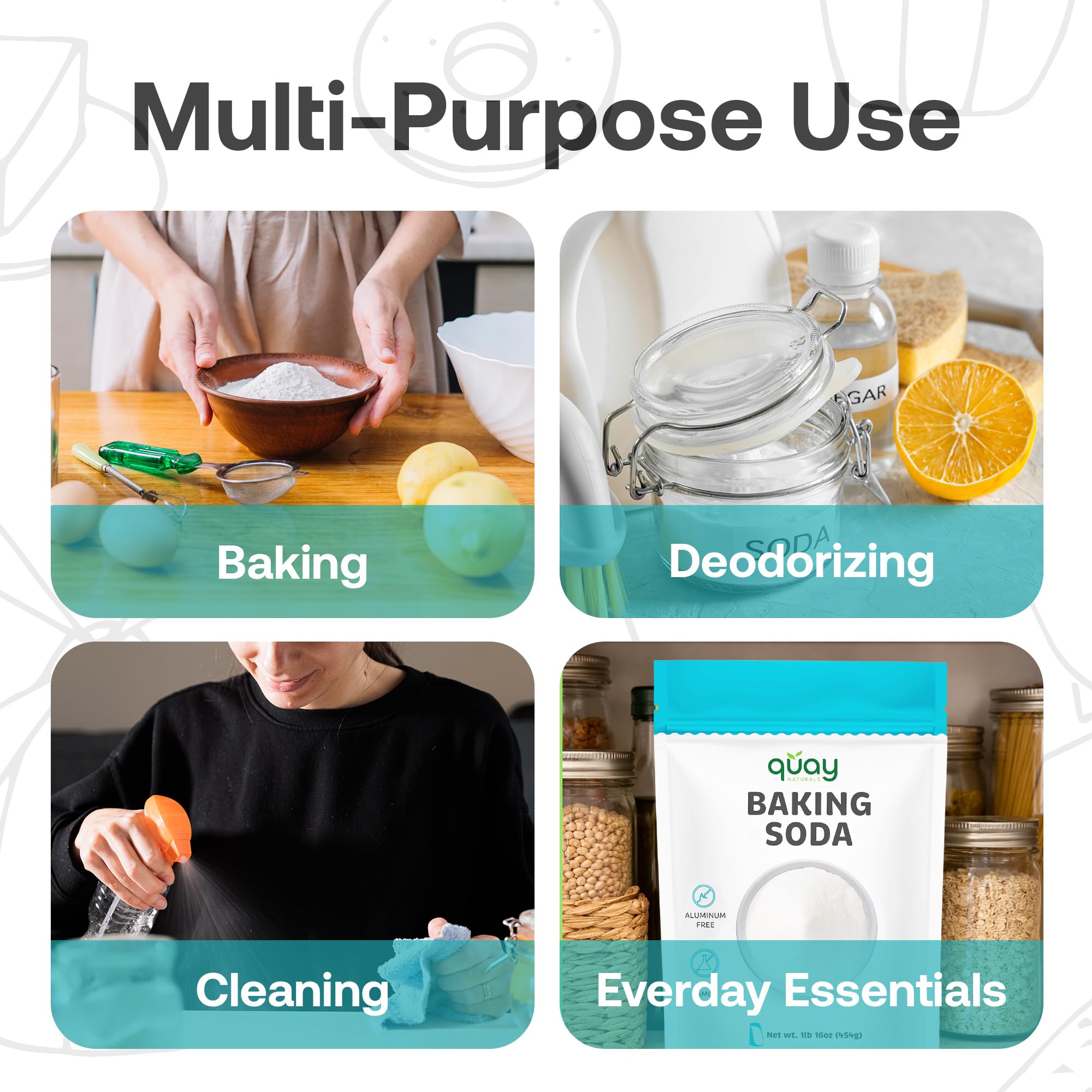 Quay Naturals Baking Soda fragrance-free formula for sensitive spaces.